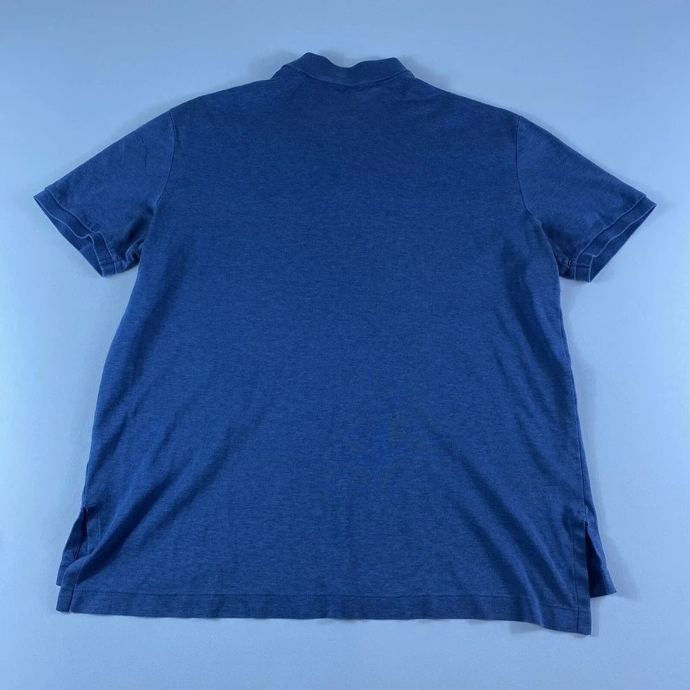 Polo Ralph Lauren Pima Soft Touch Mens Large Blue Short Sleeve Shirt Cotton FLAW